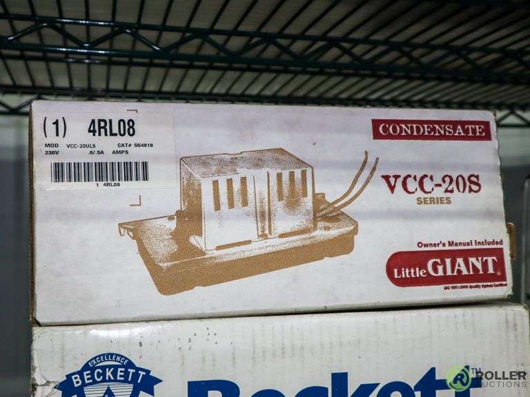 Becket CB252UL and Little Giant VCC20S Condensate Pumps Roller Auction