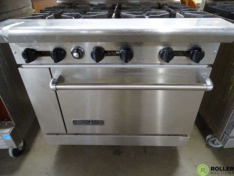 American Range 6Burner Range With Lower Oven and Plate Shelf, Gas