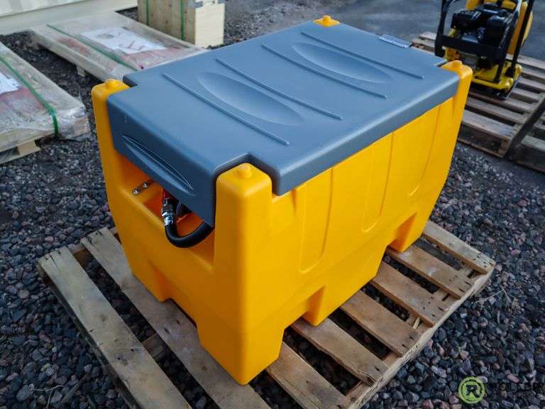 New 60Gallon Poly Diesel Fuel Tank with 12V Pump Roller Auctions