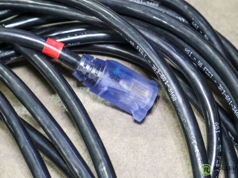 (2) 50' Extension Cords With Lighted Ends, 3 x 12AWG, 300V Roller