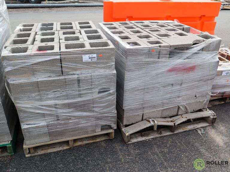 (2) Pallets of Cinder Blocks Roller Auctions