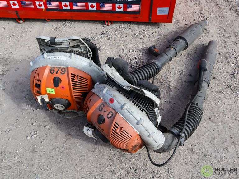 (2) Stihl BR500 Gas Backpack Blowers, (1) Blower Roller Auctions Unable