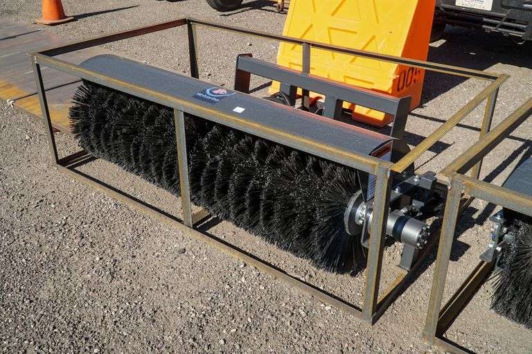 New Wolverine 72in Angle Broom Attachment To Fit Skid Steer Loader