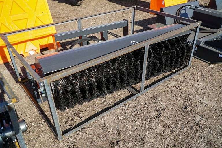 New Wolverine 72in Angle Broom Attachment To Fit Skid Steer Loader