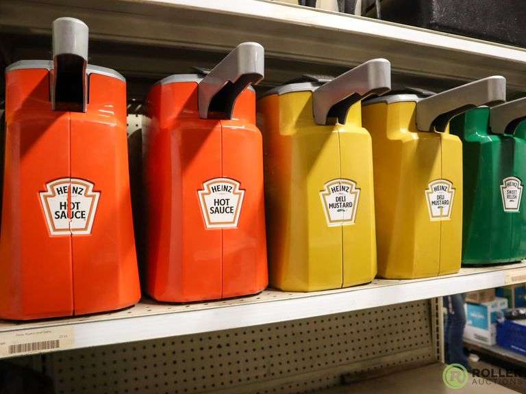 (18) Heinz Condiment Dispensers With Extra Pumps and Lids Roller Auctions