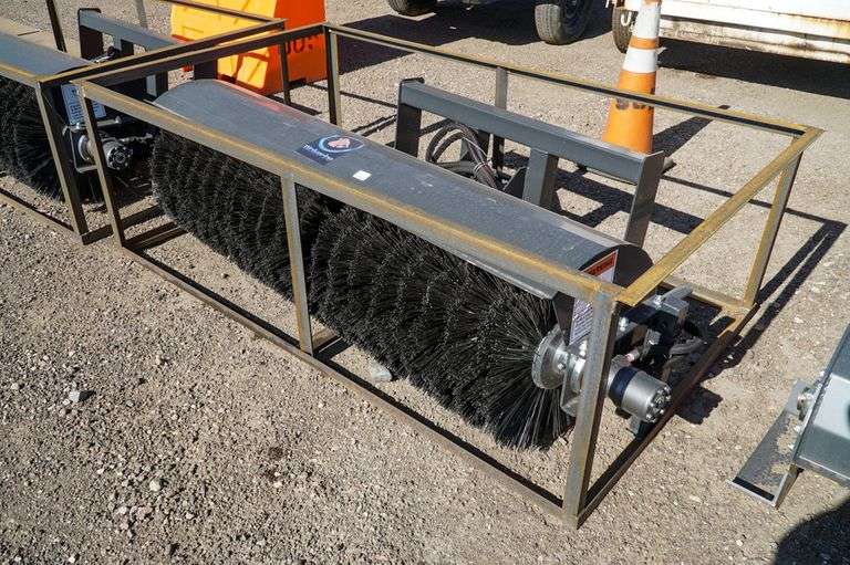 New Wolverine 72in Angle Broom Attachment To Fit Skid Steer Loader