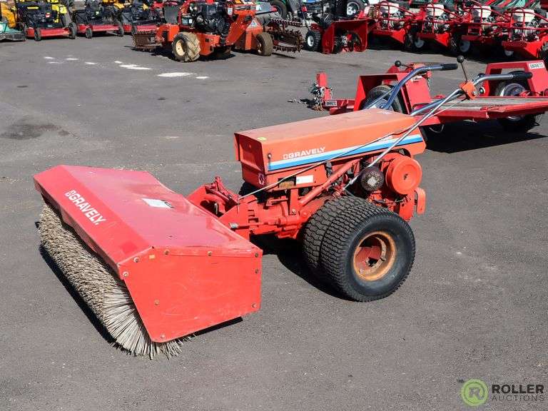 Gravely 5665 Walk Behind Sweeper, 12Hp Gas, 48in, Showing 1570 Hours