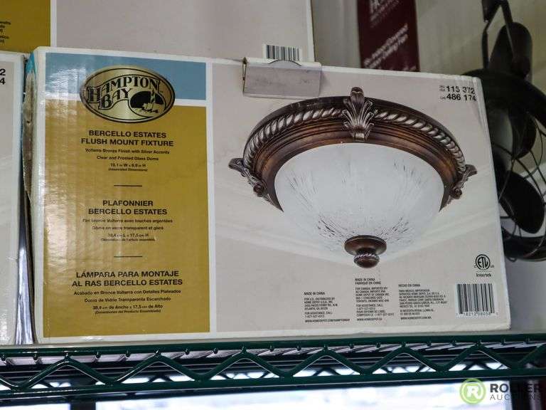 (2) Hampton Bay 115372 and (1) 115429 Barcello Estates Light Fixtures