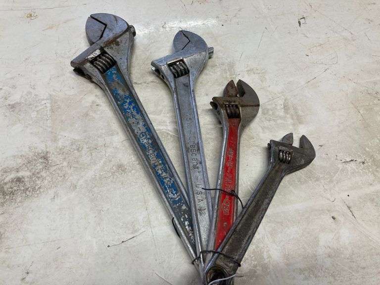  4 Assorted Crescent Wrenches Roller Auction