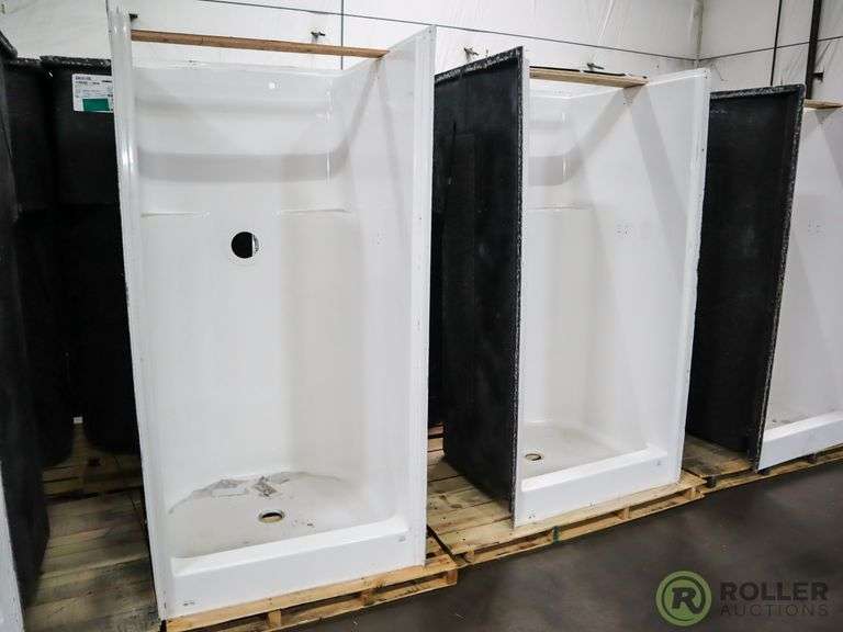 (2) Aquatic 1363CWH 36" x 36" x 72" Shower Stalls Roller Auctions