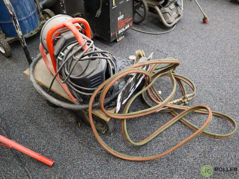 Ridgid K40 Drain Cleaner, Welding Hose With Regulators, Torch and Cart Roller Auctions