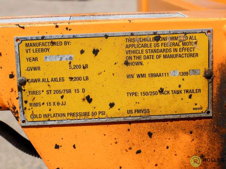 2008 Leeboy L250 Asphalt Distributor Trailer Roller Auctions