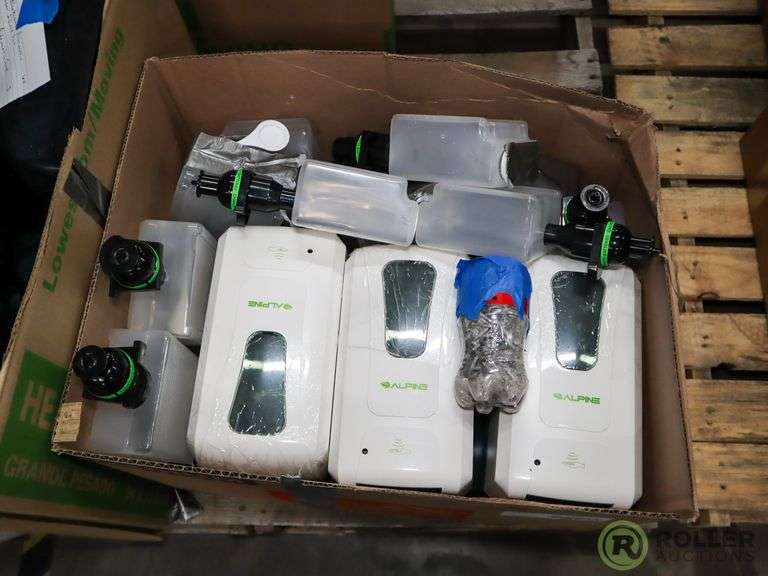 Pallet of Automatice and Manual Soap Dispensers; Boardwalk and Alpine