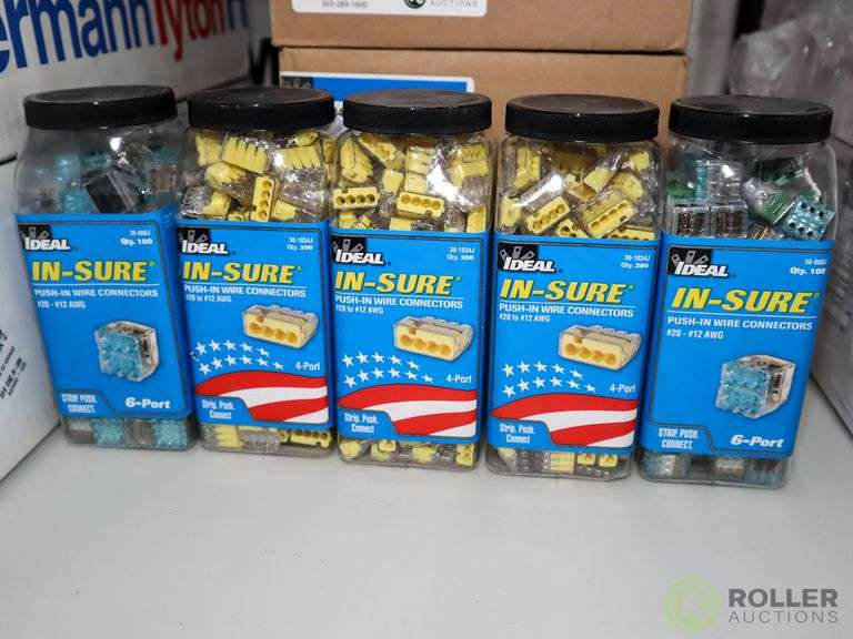 (17) Ideal InSure PushIn Wire Connectors, 4Port and 6Port Roller