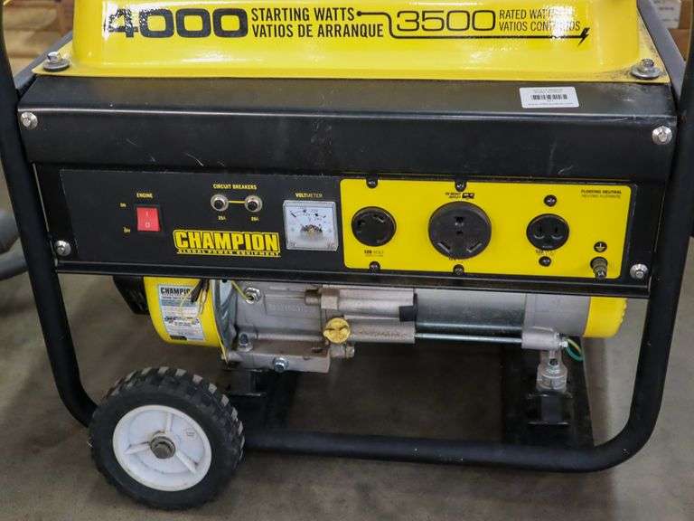 Champion 46596 Generator, Gas, 3500W Roller Auctions