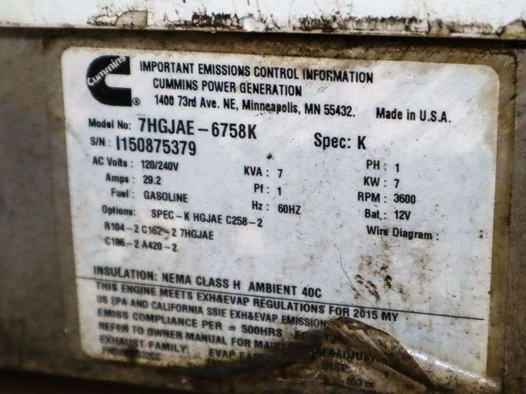 Cummins Onan Commercial QG Generator (Will Not Make Electricity
