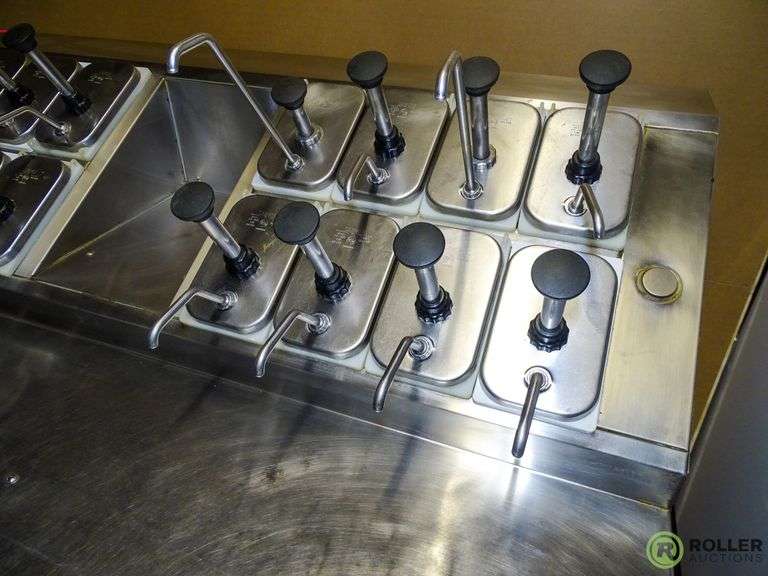 Norlake ZR122SMS Stainless Steel 54in Ice Cream Topping Cooler 16 Topping Syrup Rail