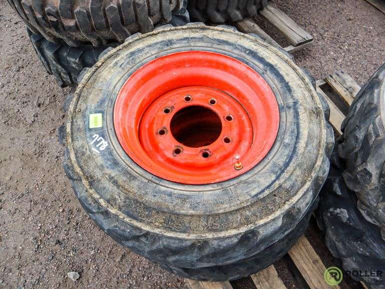 Set of (4) Used 1016.5 Skid Steer Tires with Rims Roller Auctions