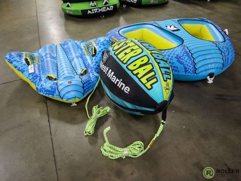 (2) Air Head Tow Behind Inflatables and West Marine Booster Ball