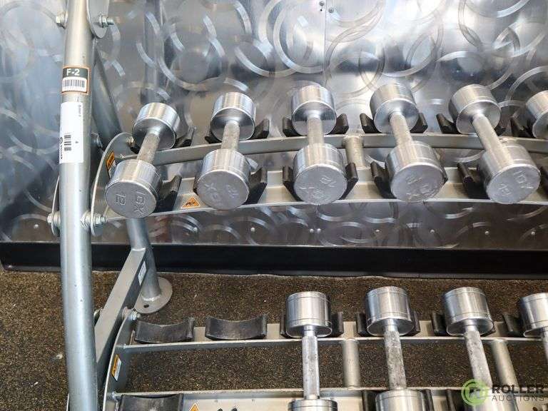 IGX Dumbbell Set; 5 15lb With Hoist Dumbbell Rack Roller Auctions