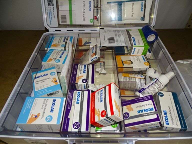 EcoLab First Aid Kit and BioHazard Spill Kit Roller Auctions