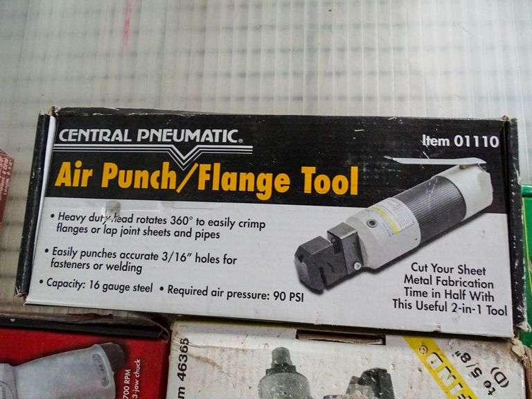 Central Pneumatic Air Saws, 20ga 1/2in Stapler, Reversible Drill, Punch