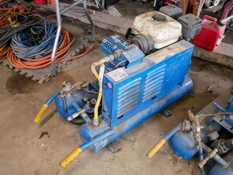 Emglo Twin Tube Horizontal Air Compressor, Honda Gas Engine Roller