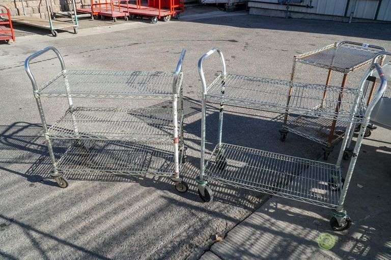 (2) Wire Rack Carts Roller Auctions