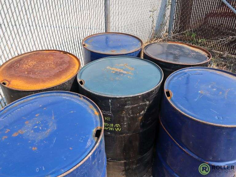 (6) Empty 55Gallon Drums Roller Auctions