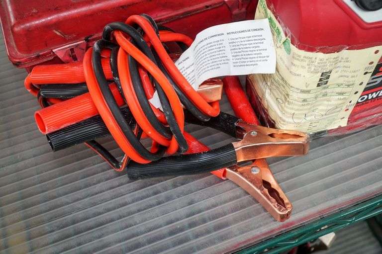 Super Start 55001 12V Power Source, Safety Triangles, Jump Cables