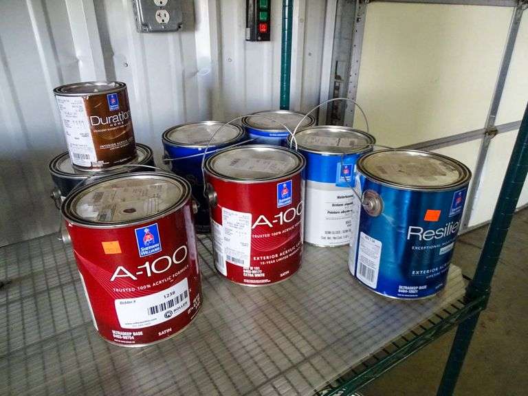 (8) Sherwin Williams Exterior Acrylic, Latex, Resilience And A100