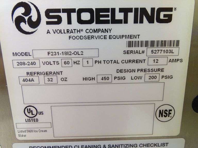 Stoelting F2311812OL2 Soft Serve Ice Cream/Yogurt Machine on Casters