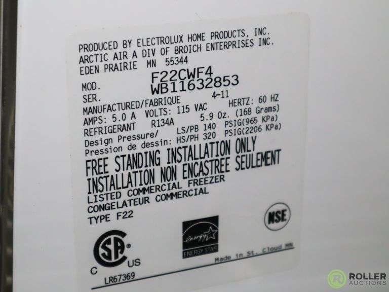 Artic Air F22CWF4 Commercial Freezer (Inoperable) Roller Auctions