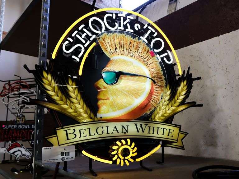 Shock Top Neon Light, 27in x 25in Roller Auctions