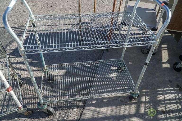 (2) Wire Rack Carts Roller Auctions