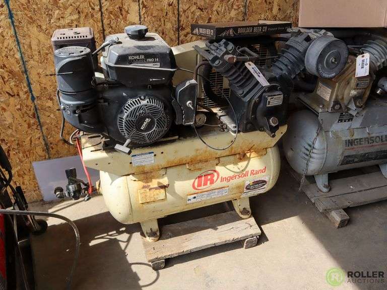 Ingersoll Rand Gas Air Compressor, Kohler Pro 14 Engine Roller Auctions