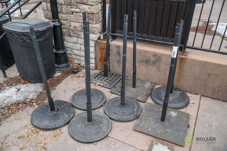 (8) Patio Umbrella Stands Roller Auctions