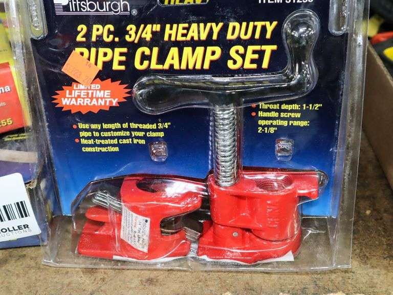 (6) Pittsburgh Pipe Clamps, Edge Clamp and Bearing Separator Roller