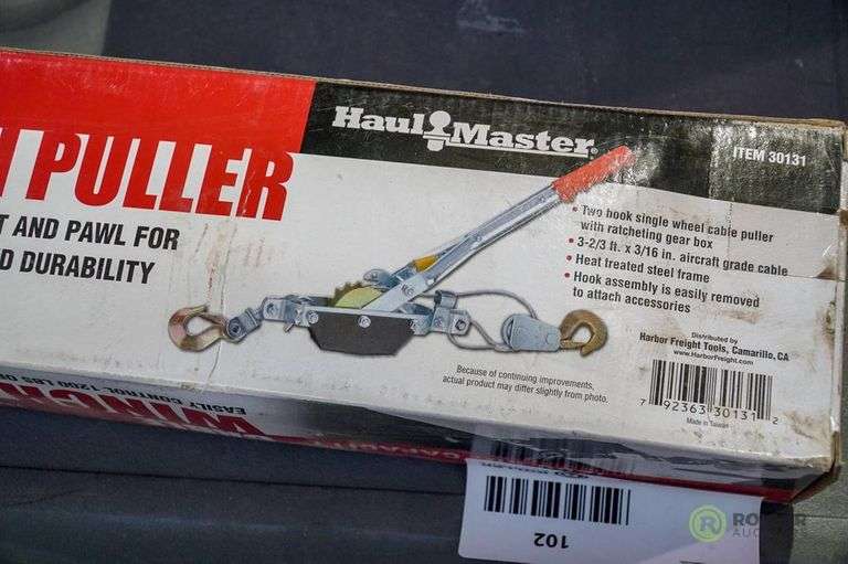 Haul Master Cable Winch Puller, 1200Lb Capacity Roller Auctions