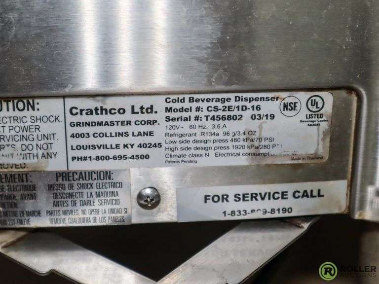 Crathco CS2E/1D16 Premix Cold Beverage Dispenser,