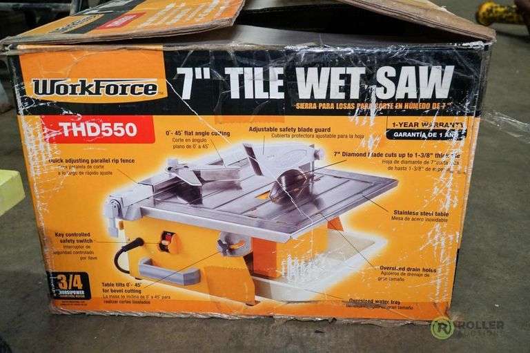 Workforce THD550 7in Tile Wet Saw Roller Auctions