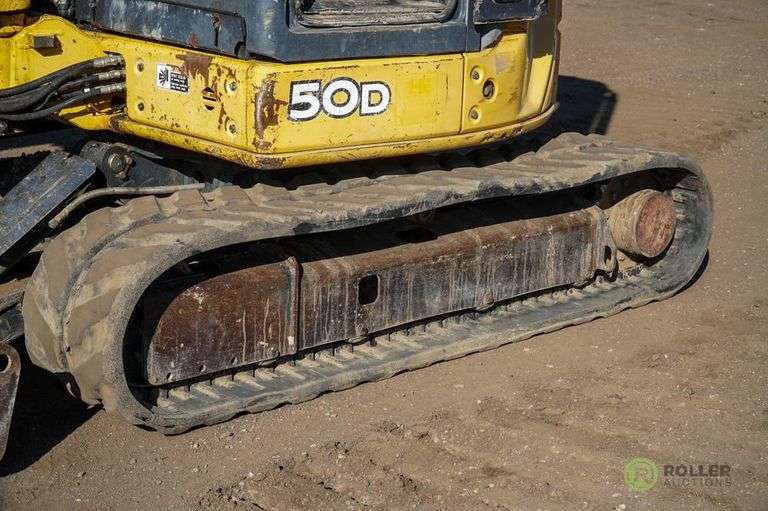2007 JOHN DEERE 50D Mini Excavator, Enclosed Cab, 15in Rubber Tracks