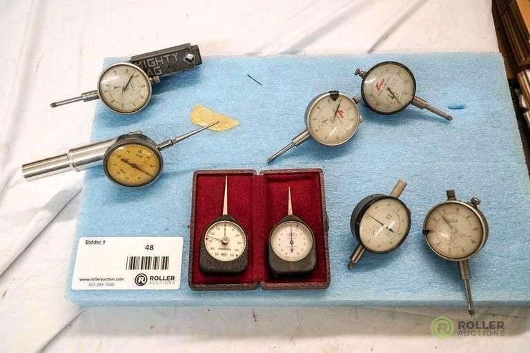 (2) Starrett Depth Gauges, Grammes Depth Gauge, Correx Depth Gauge, Ted