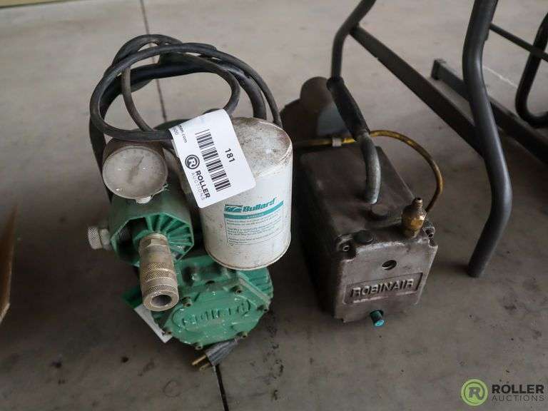 Bullard Fresh Air Supply Compressor and Robinair Portable Vacuum Pump