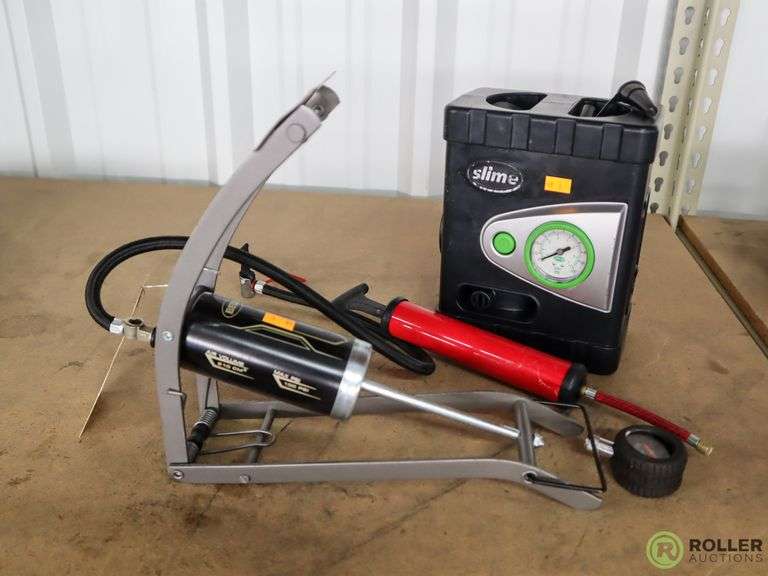 Slime Electric Air Compressor and (2) Manual Pump Roller Auctions