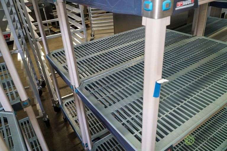 (2) Metro Maxi Antimicrobial 4Tier Shelving Racks, 48in x 24in