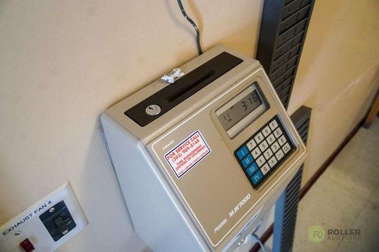 Amano Microder MJR7000 Time Clock With Time Card Holders Roller Auctions