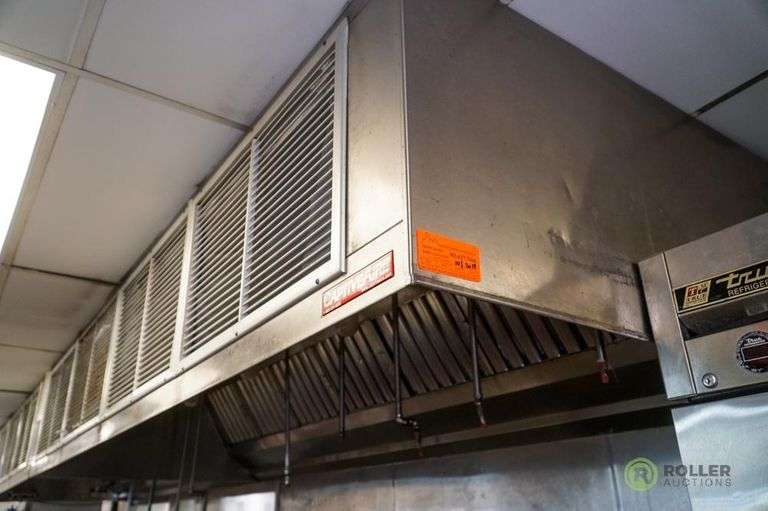 (2) Captive Air 5124 140in Stainless Steel Exhaust Hood, Ansul System