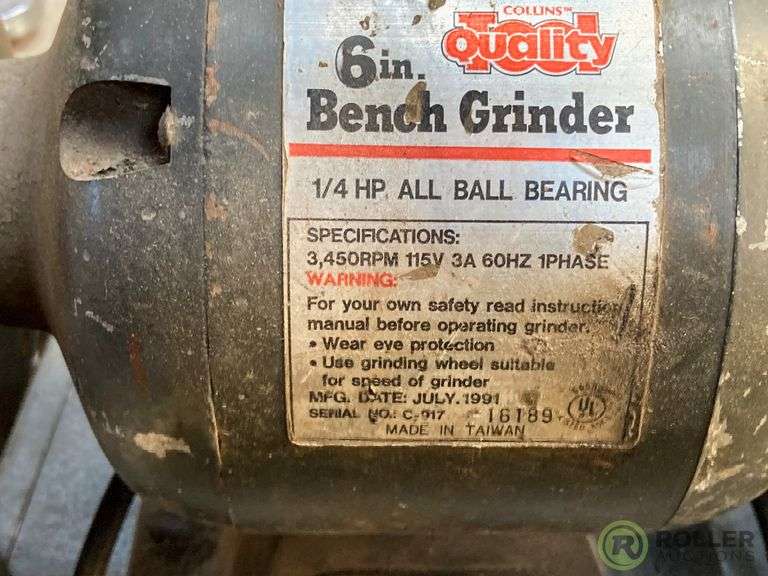 Collins Quality Bench Grinder - Roller 