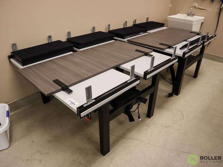 (2) Knoll Adjustable Height 2Person Desks Roller Auctions